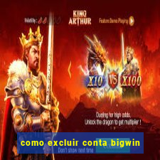 como excluir conta bigwin